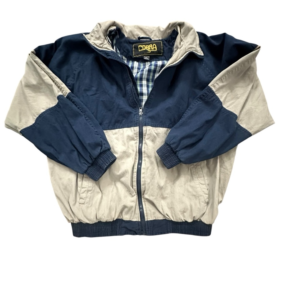 Navy and Beige Bomber Jacket